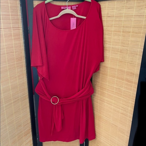 NWT Belted Red Dress - Picture 6 of 6